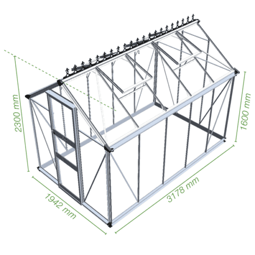 Featured image for “Halls Cotswold BURFORD 610 Greenhouse (6x10)”