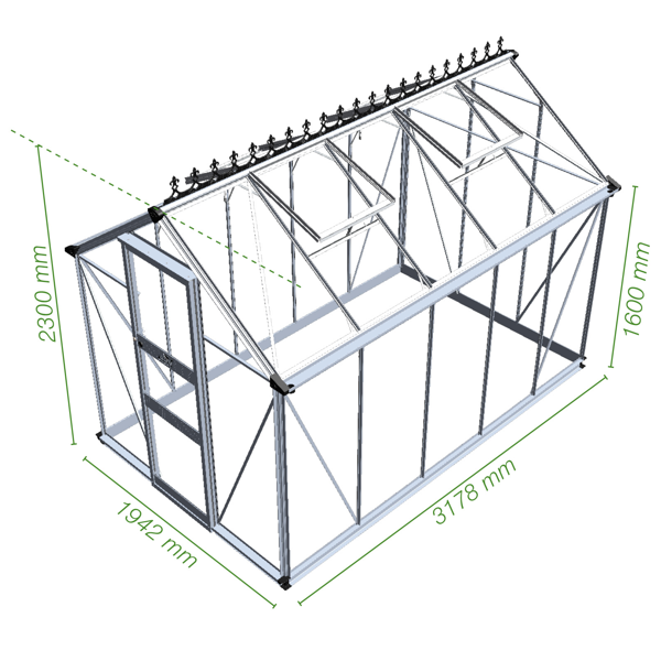 Featured image for “Halls Cotswold BURFORD 610 Greenhouse (6x10)”