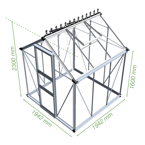 Featured image for “Halls Cotswold BURFORD 66 Greenhouse (6x6)”