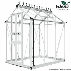 eden birdlip 46 zero threshold greenhouse 4x6 colour aluminium mill glazing horti glass short 14271 p