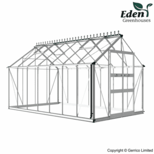 eden blockley 814 zero threshold greenhouse 8x14 colour aluminium mill glazing polycarbonate twin wall 14392 p