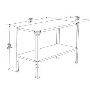 Palram Greenhouses Accessories Steel Work Bench Main Dimensions