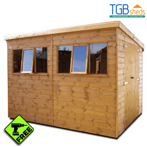 Featured image for “TGB Heavy Duty Pent Shed (Storm-braced) *FREE ASSEMBLY*”