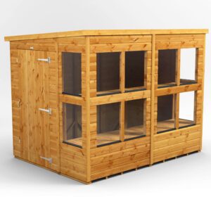 Power pent potting shed