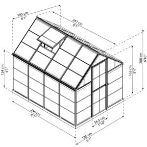 Palram Greenhouses Harmony 6x8 Dimensions