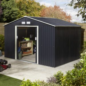 Rowlinson Trentvale Apex Shed 10x8 Metal Shed Dark Grey