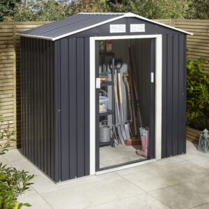 Rowlinson Metal Trentvale Apex Shed 6x4 Dark Grey