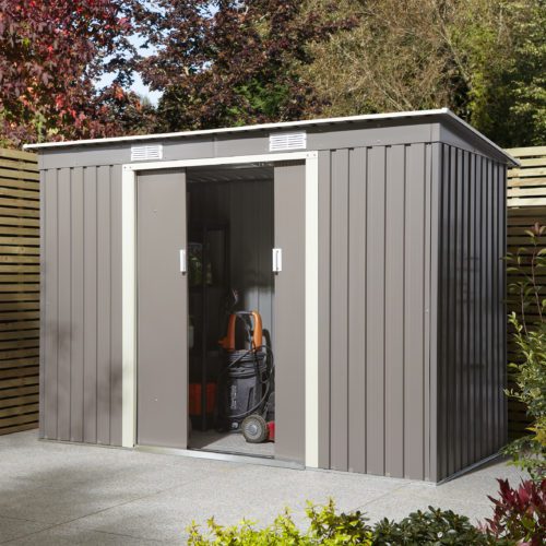Featured image for “Trentvale Pent Shed 8x4 Light Grey”