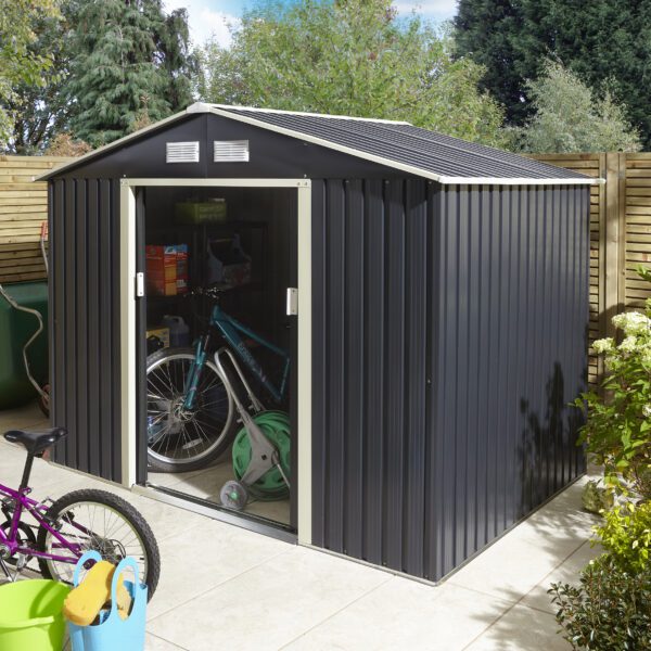 Rowlinson Trentvale Apex Shed 8x6 Dark Grey