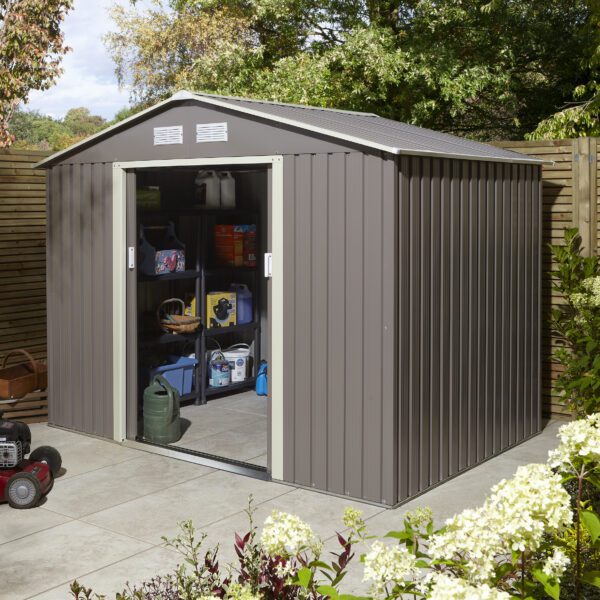 Rowlinson Trentvale Apex Shed 8x6 Light Grey