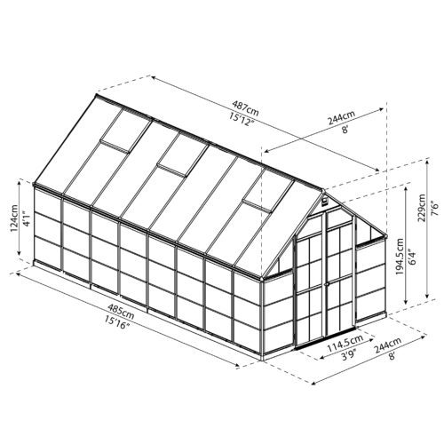 Featured image for “Palram Canopia® | Balance Greenhouse 8x16 (Silver)”
