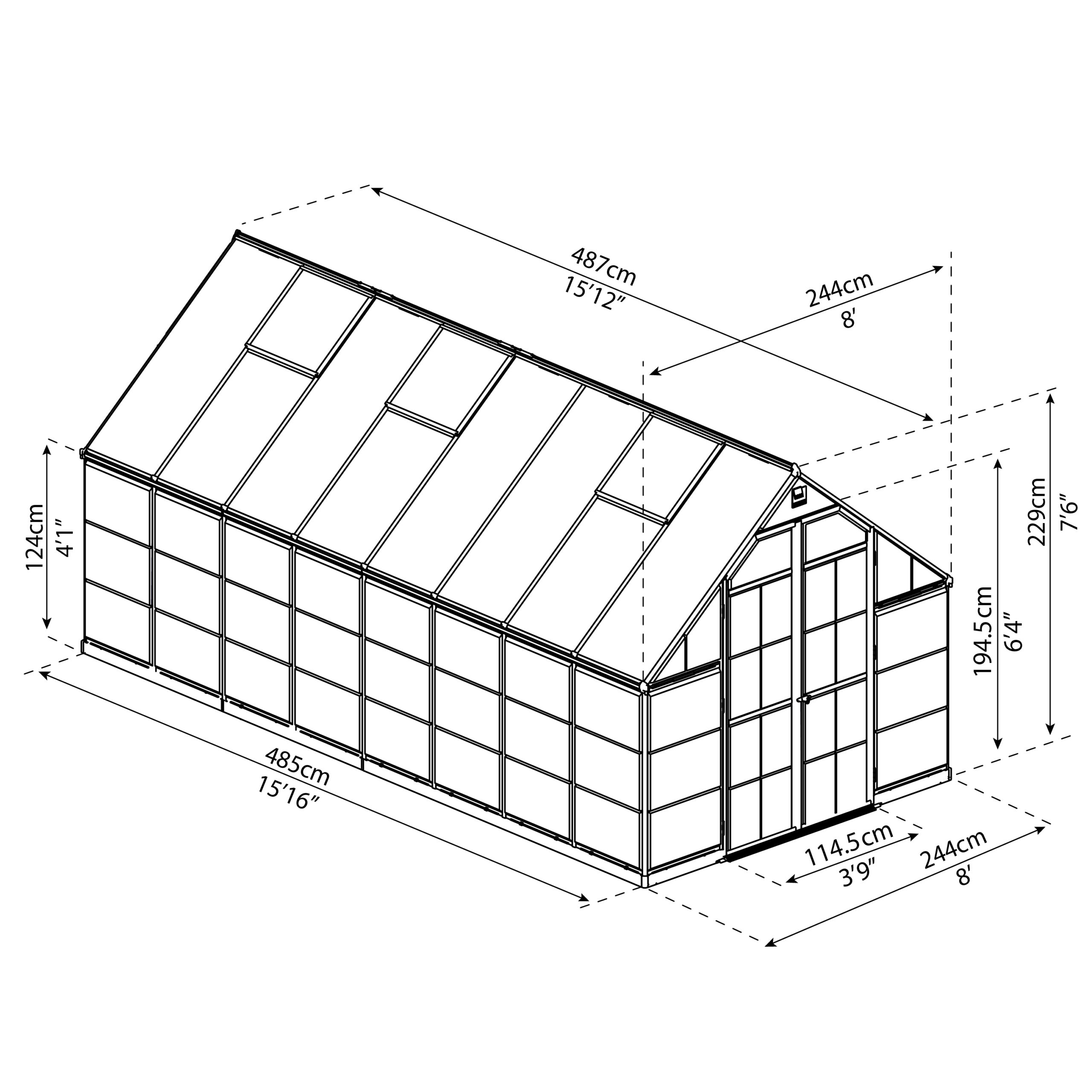 Featured image for “Palram Canopia® | Balance Greenhouse 8x16 (Silver)”