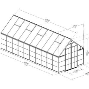 Palram Greenhouses Balance 8x20 Dimensions