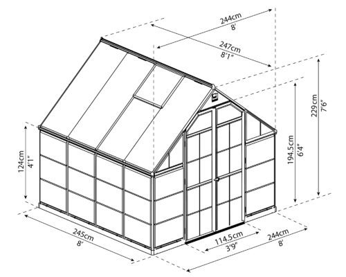 Featured image for “Palram Canopia® | Balance Greenhouse 8x8 (Silver)”