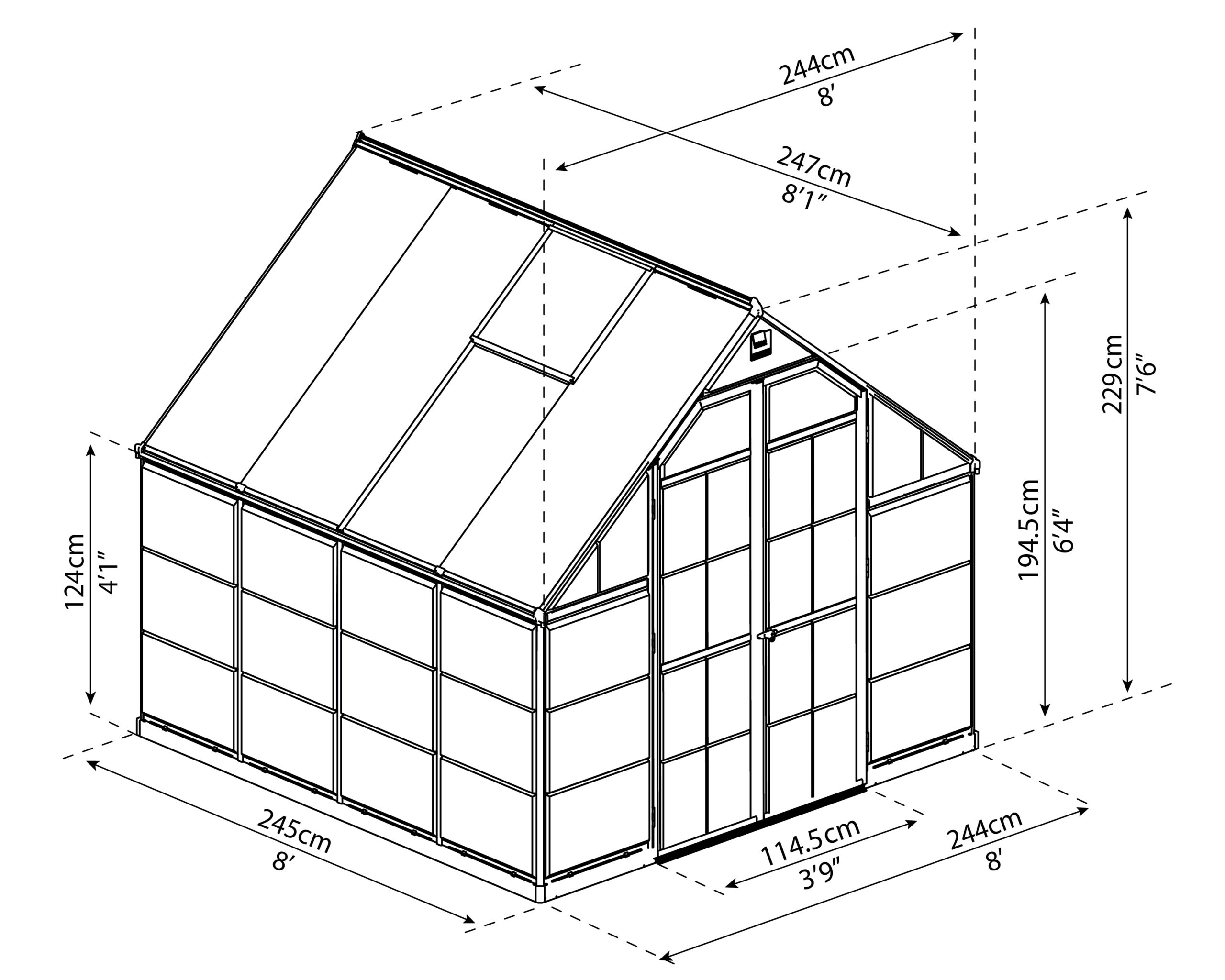 Featured image for “Palram Canopia® | Balance Greenhouse 8x8 (Silver)”