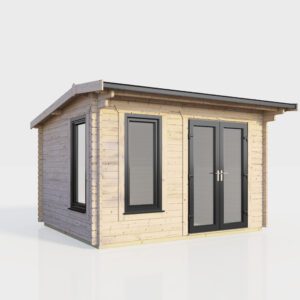 12x8 Power Apex Log Cabin DD W