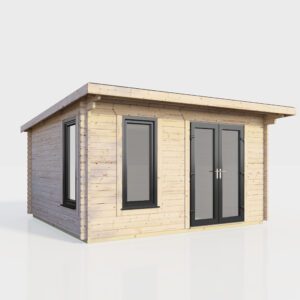 14x10 Power Pent Log Cabin DD W scaled