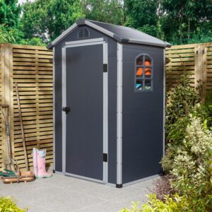 Rowlinson Airevale Apex Shed 4x3 Dark Grey Closed