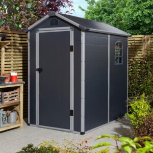Rowlinson Airevale Apex Shed 4x6 Dark Grey Closed