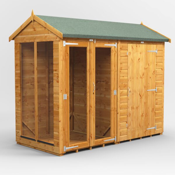 8x4 Power Apex Summerhouse Combi (includes 4ft Side Store)