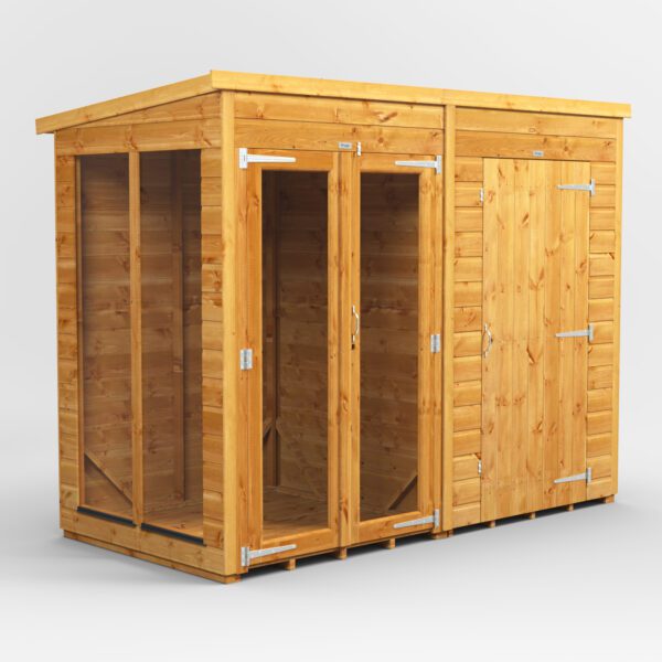8x4 Power Pent Summerhouse Combi (includes 4ft Side Stor