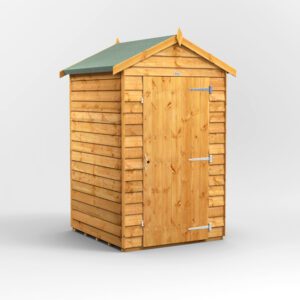 4x4 Power Overlap Shed Apex No Windows Single Door