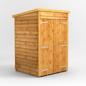 4x4 Power Overlap Shed Pent No Windows Double Door