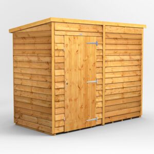 8x4 Power Overlap Shed Pent No Windows Single Door