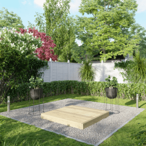 4x4 Wooden Decking No Handrails (Large)