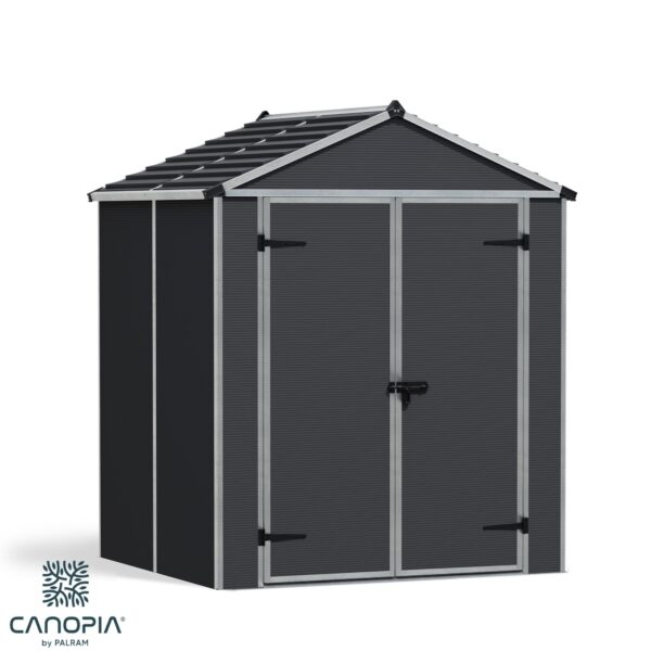 Palram Canopia Rubicon 6x5 Apex Shed Dark Grey