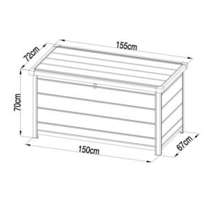Astrum Plastic Garden Storage Box Grey 7 x 7 Dimensions