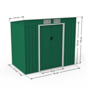 Hestia Pent Metal Shed 7x4 Dimensions