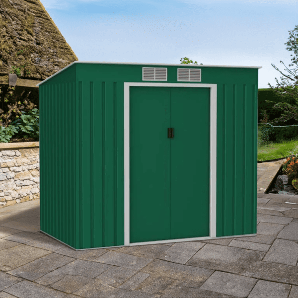 Hestia Pent Metal Shed 7x4 New Background