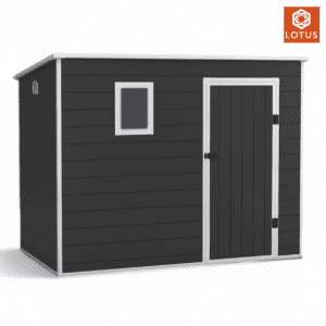 Lotus Oxonia Pent Plastic Shed Dark Grey 8 x 5