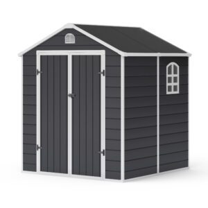 Sono Apex Plastic Garden Storage Shed 6x6 White Background