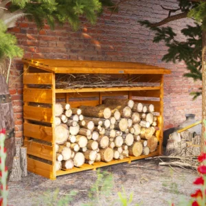 Power 4x2 Log Store with shelf and display logs
