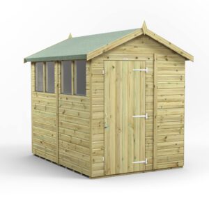 Power Premium Apex Shed 8x6 Single Door Windows