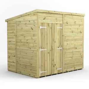 8x6 Premium Pent No Windows Double Door